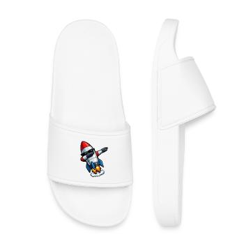 Dabbing Rakete - Kinder Badelatschen - Weiß - Vorne