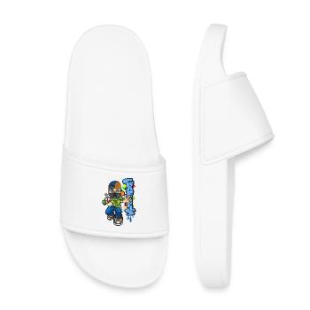 B-boy and graffiti - Claquettes enfant - blanc - Devant