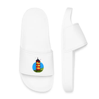 Leuchtturm Pilsum Wahrzeichen - Kinder Badelatschen - Weiß - Vorne