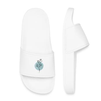 Flower Floral simple blue - Kids’ Pool Sliders - white - Front