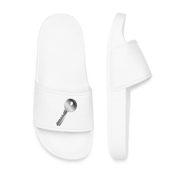clé unique de couleur argent - Claquettes enfant - blanc - Devant