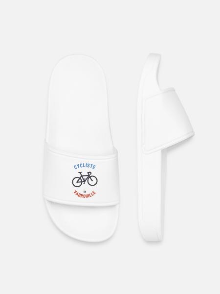 Cyclist in Mop - Kids’ Pool Sliders - white