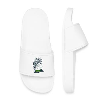 Arbre et montagnes minimaliste - Claquettes enfant - blanc - Devant