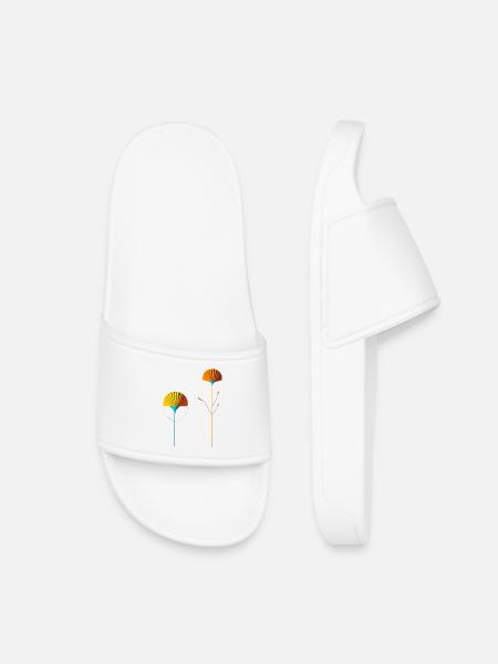 Abstract Color Blossom Fans - Kids’ Pool Sliders - white