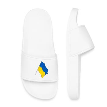 Flagge Ukraine - Kinder Badelatschen - Weiß - Vorne