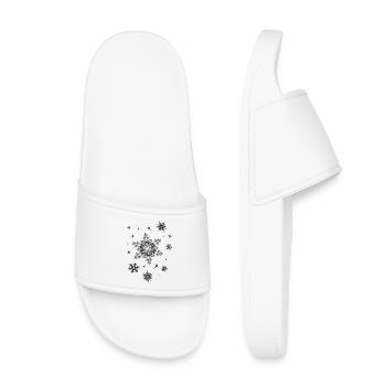 Xmas Stars Ice Crystals Symbol Christmas Snow - Kids’ Pool Sliders - white - Front