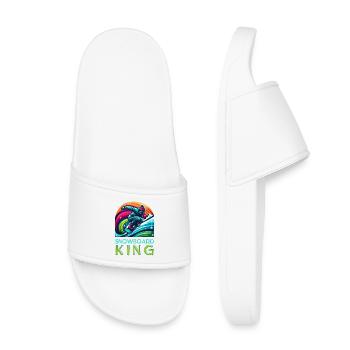 Lebendiges Snowboarden KIng Warrior Illustration - Kinder Badelatschen - Weiß - Vorne