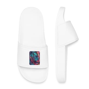 Neon Tiger Themed Lucid - Kids’ Pool Sliders - white - Front