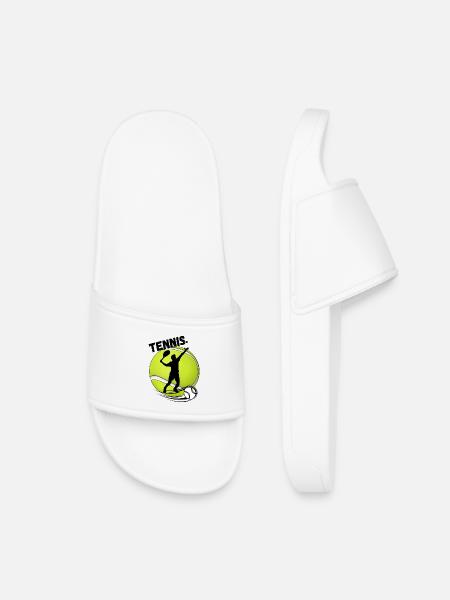 Silhouette de joueur de tennis sur balle de tennis - Claquettes enfant - blanc