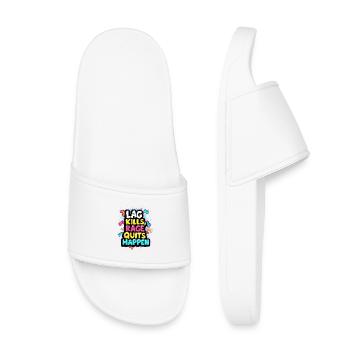 LAG KILLS, RAGE QUITS HAPPEN, GAMING - Kids’ Pool Sliders - white - Front