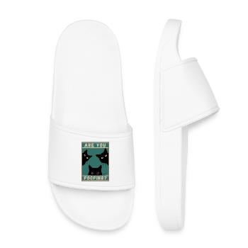 black fat cat fat are you pooping - Kids’ Pool Sliders - white - Front