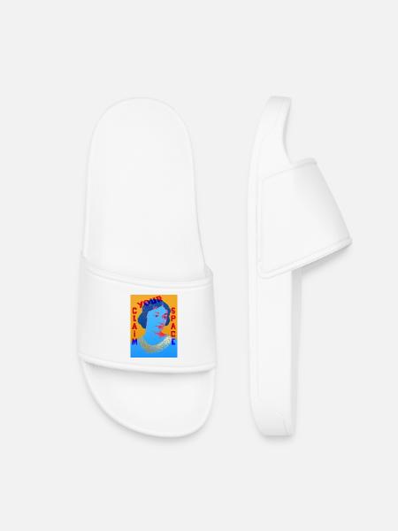Timeless Pop Art Woman with Color Contrast - Kids’ Pool Sliders - white