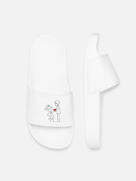 Friends exchanging affection - Kids’ Pool Sliders - white