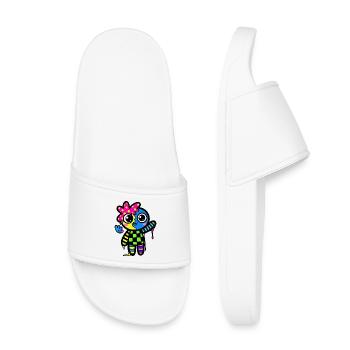 Split Face Rainbow Pop Art - Kids’ Pool Sliders - white - Front