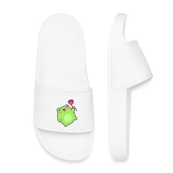 Little Green Man Cheerful Tulip - Kids’ Pool Sliders - white - Front