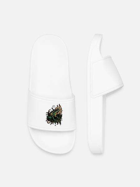 Flame Frog on Leaf - Kids’ Pool Sliders - white
