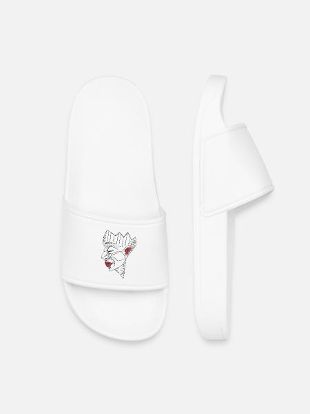 Red lips, silent rage - Kids’ Pool Sliders - white