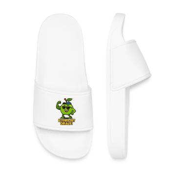 Pomme - moelleuse de bonne humeur Caricature - Claquettes enfant - blanc - Devant