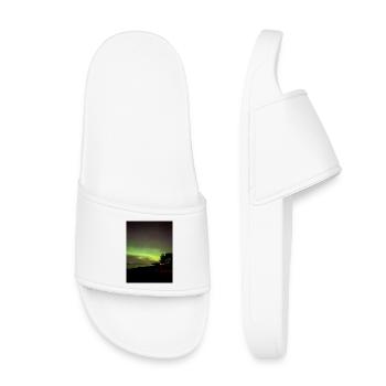 Northern Lights on the beach at night - Kids’ Pool Sliders - white - Front