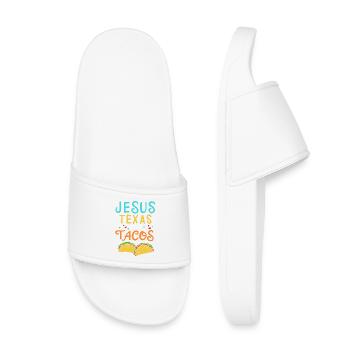 Jésus, Texas et Tacos : graphique drôle du Sud - Claquettes enfant - blanc - Devant