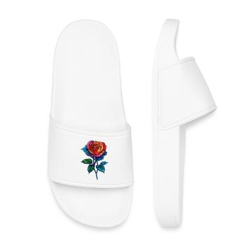Rose Bunt - Kinder Badelatschen - Weiß - Vorne