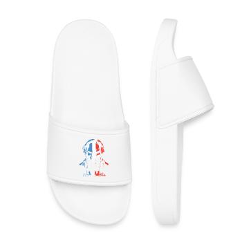 Crâne d’écouteur en tricolore - Claquettes enfant - blanc - Devant