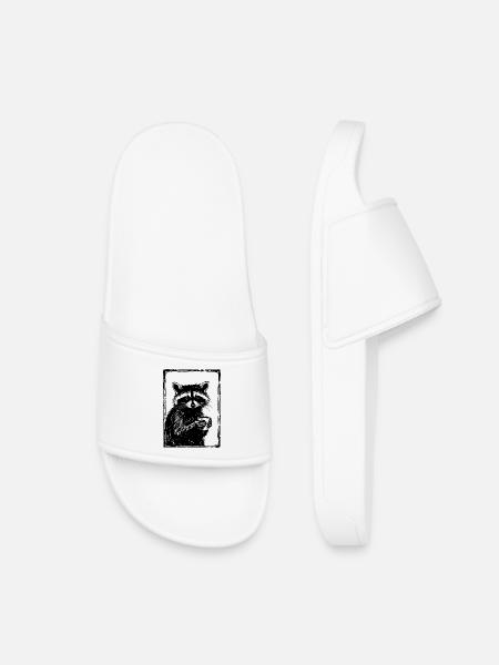 Barista Raccoon - Kids’ Pool Sliders - white
