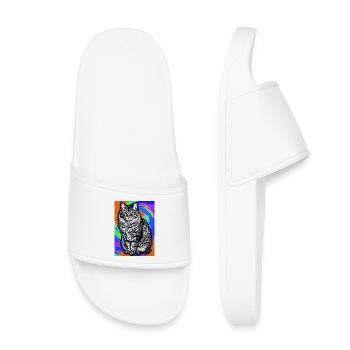 chat - Claquettes enfant - blanc - Devant