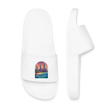 Gold Coast Australia Surfers Paradise Travel Art - Kids’ Pool Sliders - white - Front