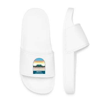 Palais de Séoul Corée du Sud Art de voyage vintage - Claquettes enfant - blanc - Devant