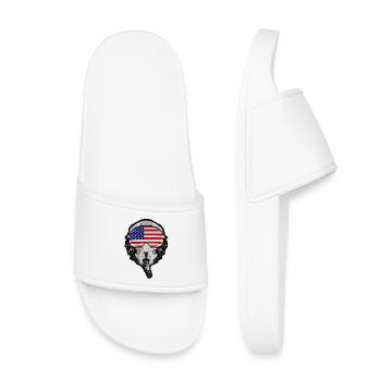 Casque de pilote américain avec drapeau américain - Claquettes enfant - blanc - Devant