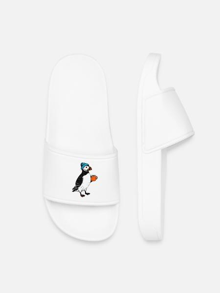 Kaffee Puffin - Kinder Badelatschen - Weiß