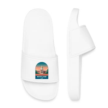 Maryland USA Vintage Travel Poster Art - Kids’ Pool Sliders - white - Front