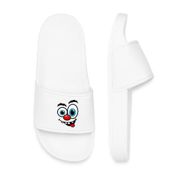 Bunte Clown-Karikatur - Kinder Badelatschen - Weiß - Vorne