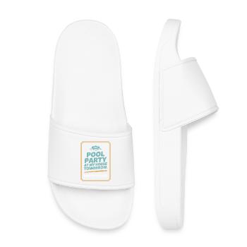 Fête à la piscine Amenez la piscine Fête d’été à la piscine en remarque - Claquettes enfant - blanc - Devant