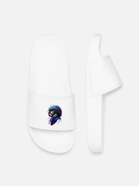 Hedgehog Neon Vibes - Kids’ Pool Sliders - white