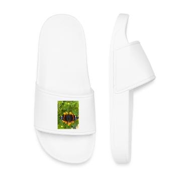 Papillon Firewing sur fleurs jaunes - Claquettes enfant - blanc - Devant