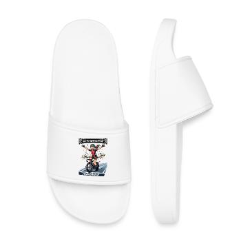 Faster Than Yesterday Anime Track Cyclist - Kids’ Pool Sliders - white - Front