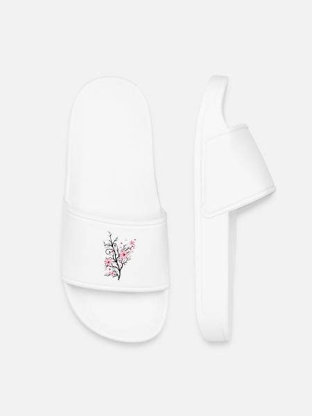 Cerisiers fleurs de cerisier avec coeur Sakura printemps - Claquettes enfant - blanc