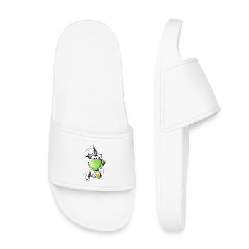 Goldiger Frosch - Kinder Badelatschen - Weiß - Vorne