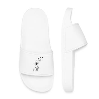 Dandelion with flying birds. - Kids’ Pool Sliders - white - Front