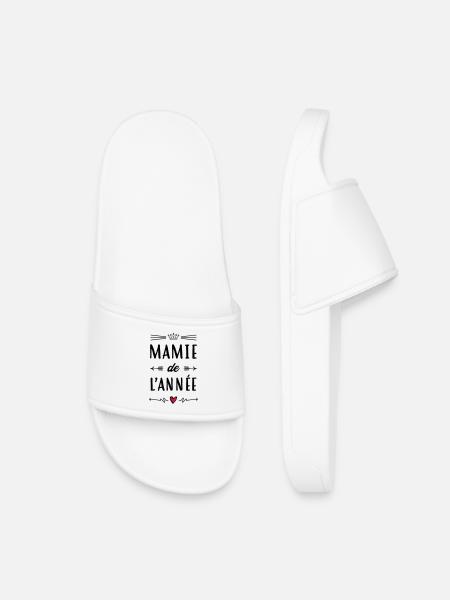 Mamie Mamy Grand-Mère Grand Mere Grands Parents - Kids’ Pool Sliders - white