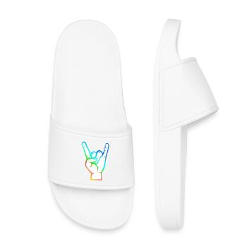 Main avec le symbole Rock-Metal-Satan coloré - Claquettes enfant - blanc - Devant