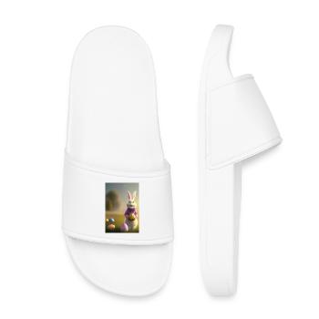 Lapin de Pâques avec œufs de Pâques - Claquettes enfant - blanc - Devant