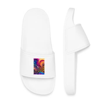 Art abstrait - Claquettes enfant - blanc - Devant