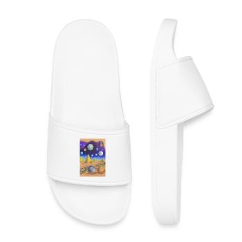 Espace et planètes - Claquettes enfant - blanc - Devant