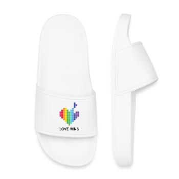 Mois de la fierté LGBT - L’amour gagne - Claquettes enfant - blanc - Devant