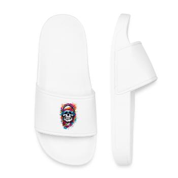 Cool skull - Kids’ Pool Sliders - white - Front
