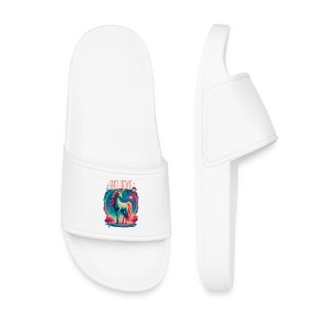 Believe in Unicorns - Kinder Badelatschen - Weiß - Vorne