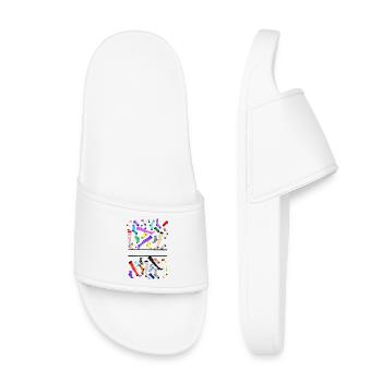 Collants, chaussettes, bas, logo - Claquettes enfant - blanc - Devant